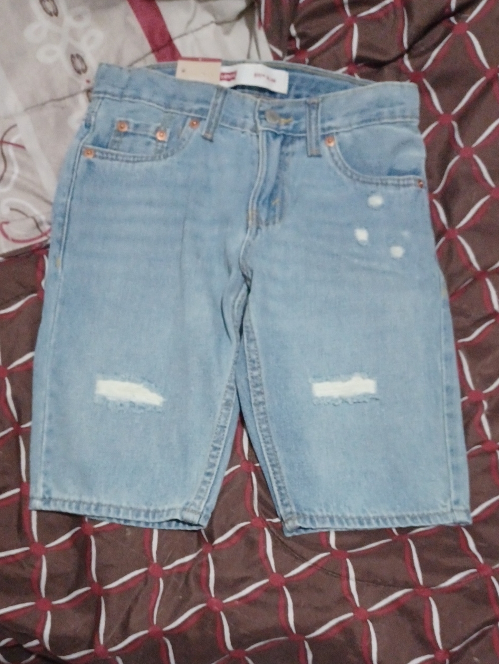 NWT Levi's 511 Slim Light Blue Denim Shorts For Boys Size 8